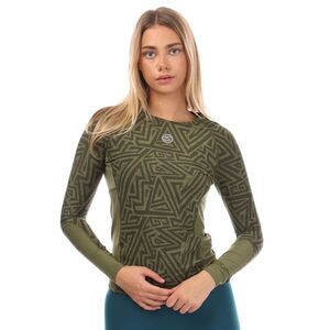 Skins Womens/Ladies Series-3 Long-Sleeved Top / Khaki Green